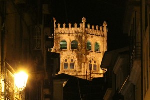 Catedral Ourense vista nocturna desde Plaza do Ferro