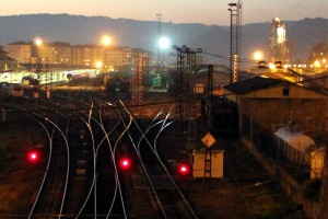 Vías de ferrocarril en la estación de Ourense