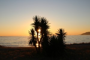 Playa América Puesta de sol atardecer autor Manuel Ramallo